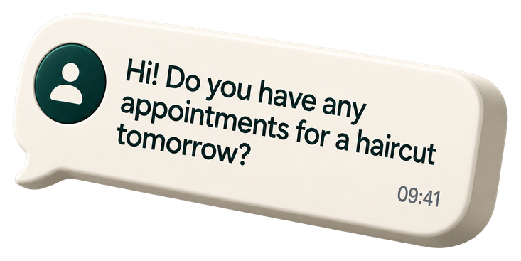 Customer asks: do you have any appointments for a haircut tomorrow?